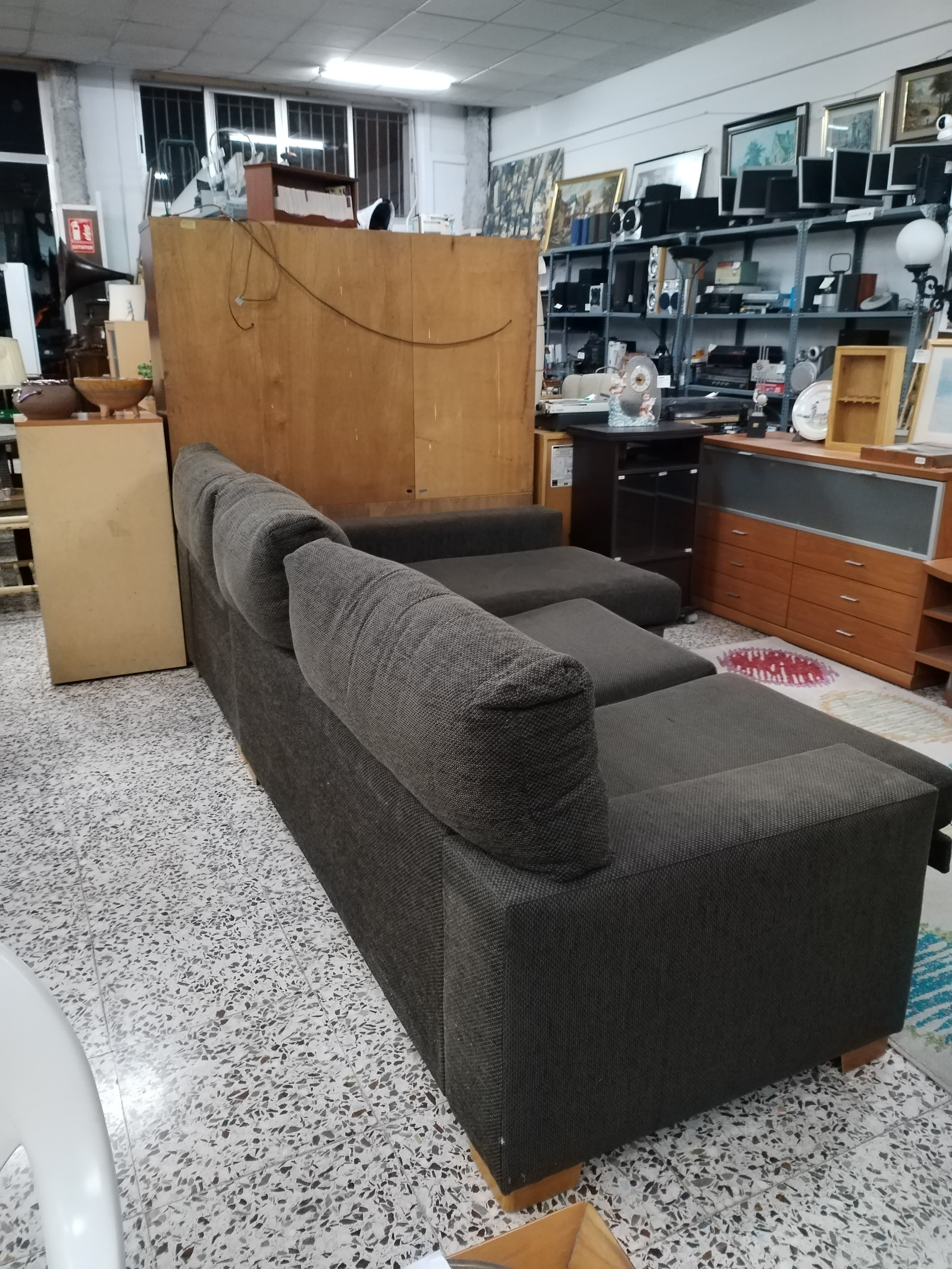Sofá Chaise Longue en Tela Gris - imagen 5