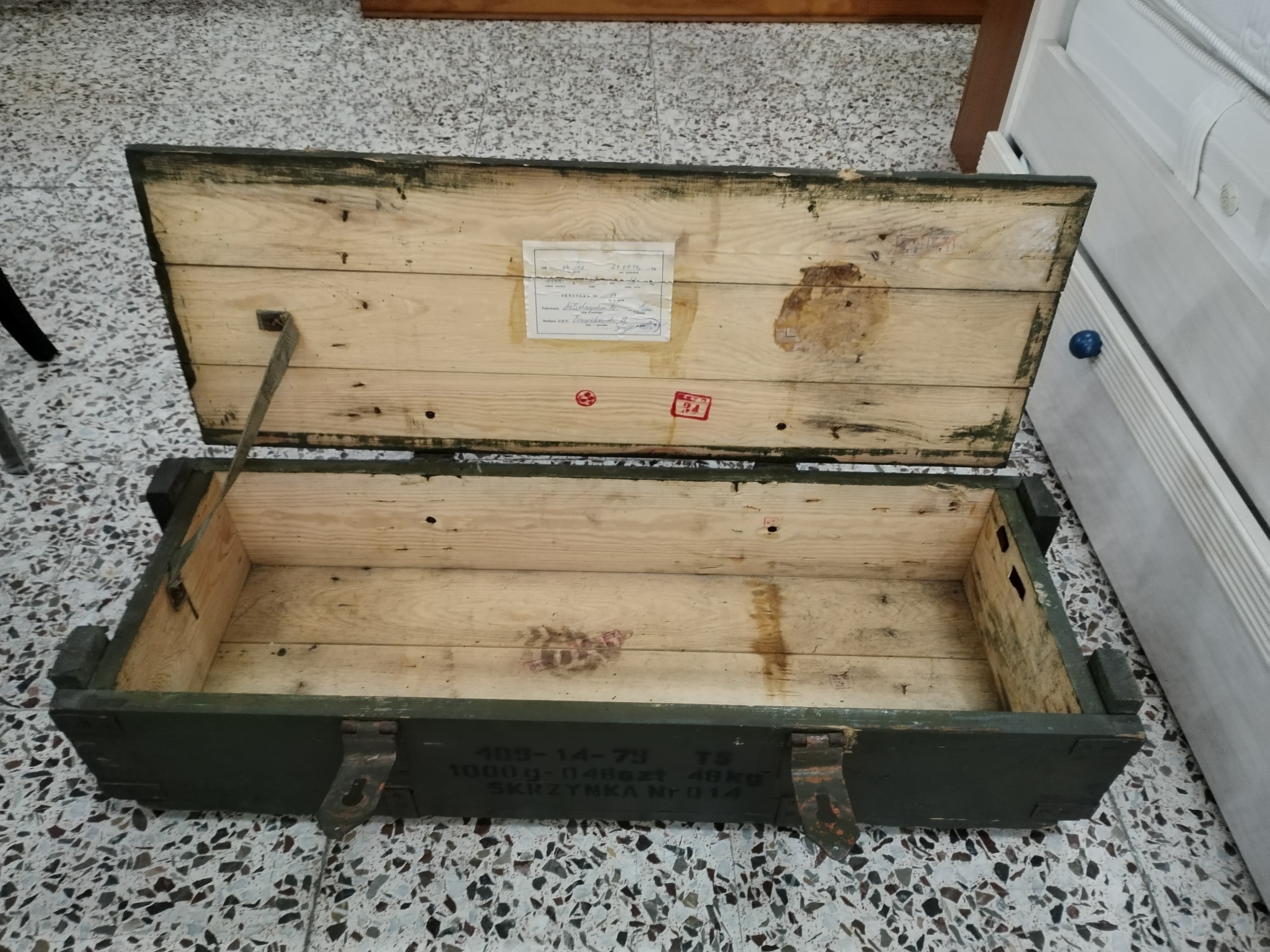 Caja de Munición Militar de Madera Vintage - imagen 4