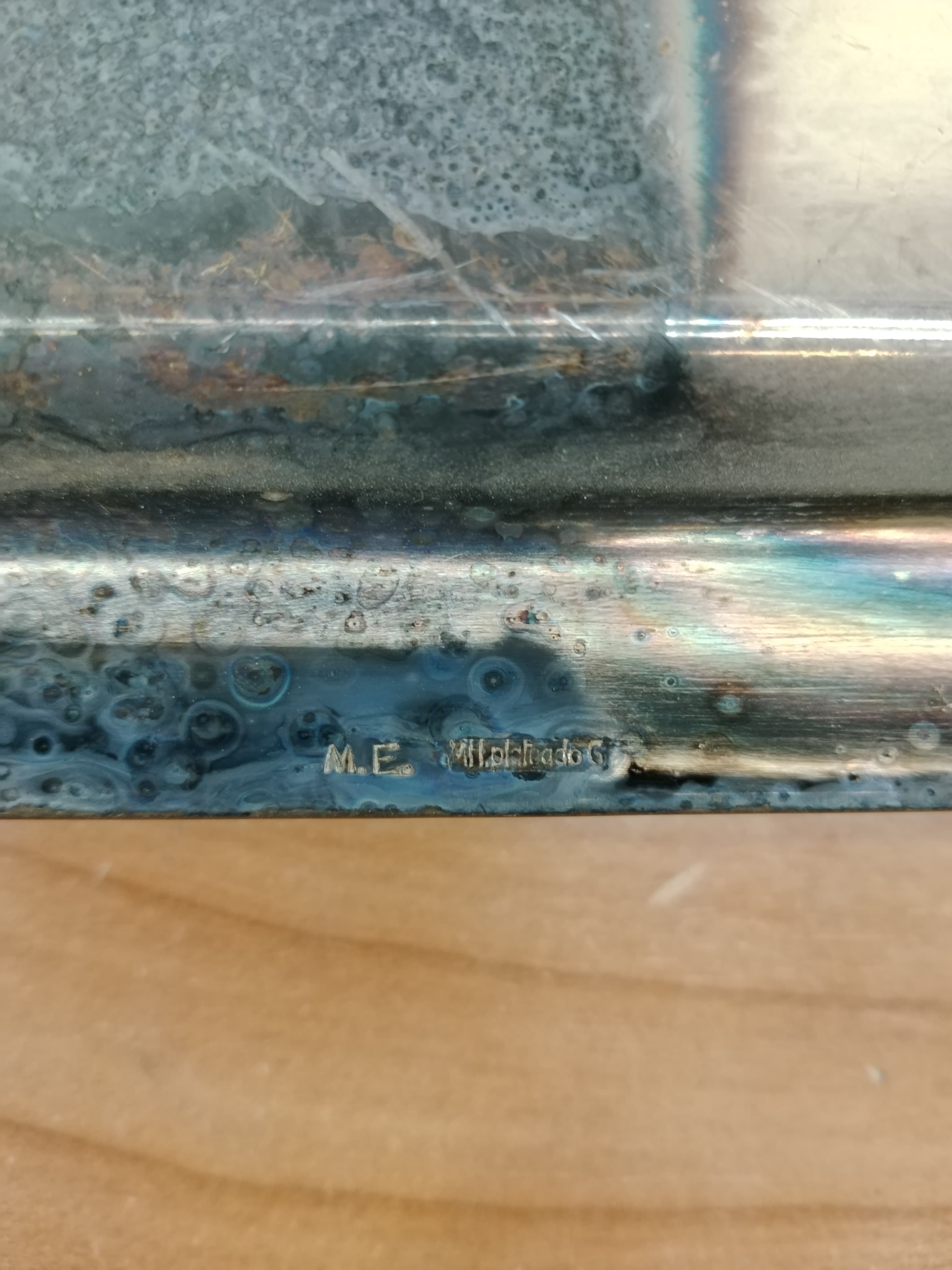 Bandeja Vintage de Metal Plateado con Asas - imagen 4